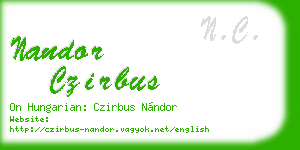 nandor czirbus business card